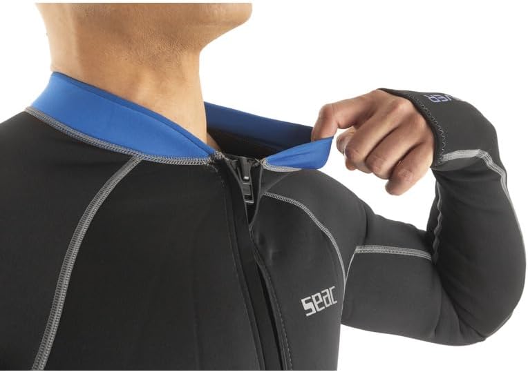 SEAC Lover Veste en néoprène Super Extensible à Manches Longues avec Fermeture éclair sur Le Devant, pour la plongée en apnée, la Natation, Le Surf, Le canoë et Les Sports Nautiques Taille XXL