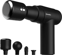 Homedics NOVO+ Hot & Cold Pistolet de massage chaud et froid - Masseurs électriques portatifs avec contrôle de la température, 4 accessoires et 6 intensités, Masseur rechargeable étui de voyage