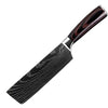 Couteau de Cuisine Professionnel Japonais Damas Hachoir Lame 18cm Acier Carbone Inoxydable