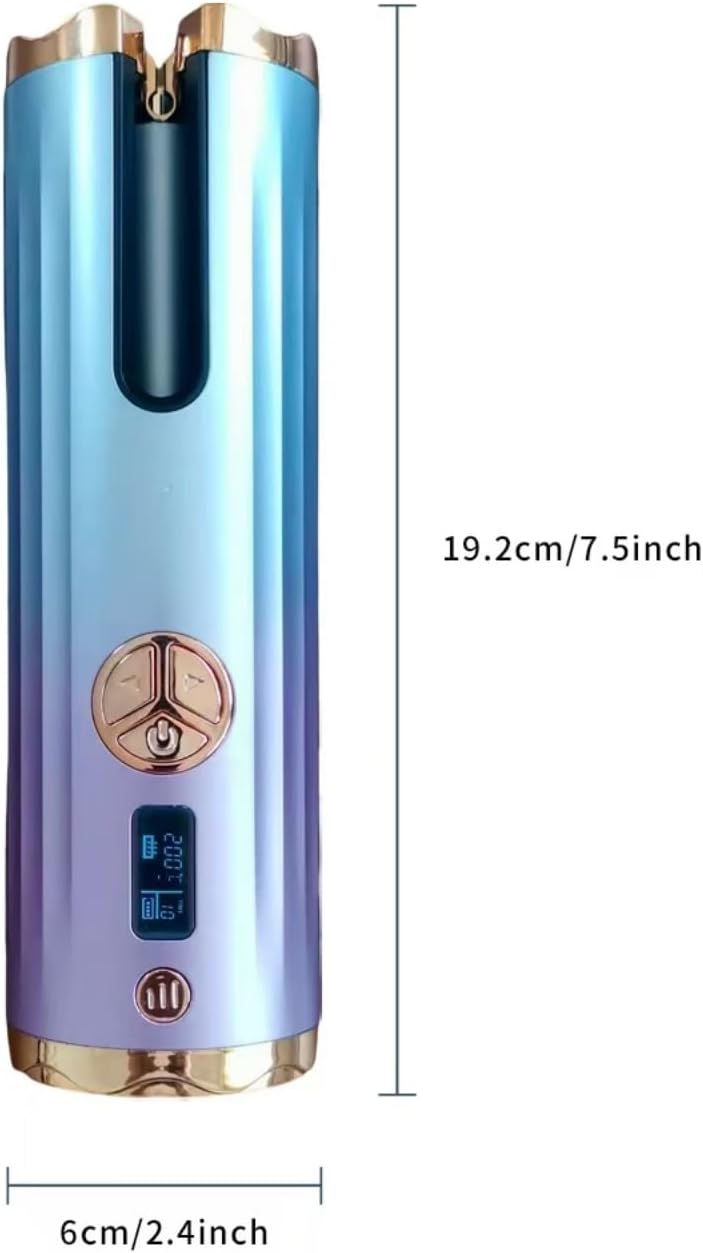 Fer A Boucler Automatique Boucleur à Cheveux Sans Fil Rechargeable Anti-Brûlures avec Minuteur et 6 Température