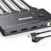 Commutateur KVM 2 ordinateurs 1 moniteur 8K à 60 Hz/4K à 120 Hz Commutateurs KVM HDMI Télécommande filaire, alimentation et câble USB 3.0 inclus