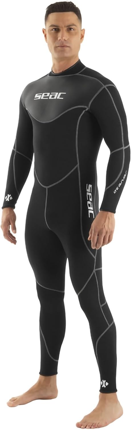 SEAC Sense Long Man, Combinaison Humide Une pièce sans Cagoule pour plongée sous-Marine et en apnée, Néoprène 3 mm Taille L