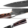 Couteau de Cuisine Professionnel Japonais Damas de Chef Lame 20cm Acier Carbone Inoxydable