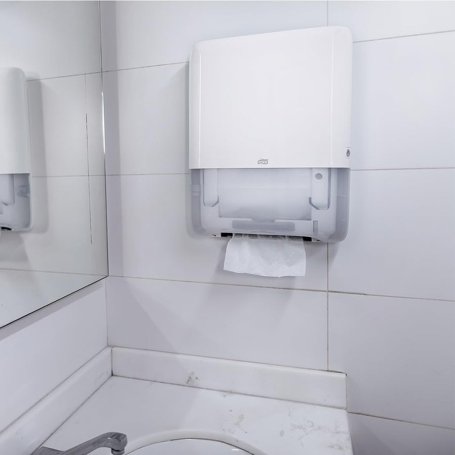 Tork PeakServe Mini Distributeur Murale pour essuie-Mains continus™ Blanc H5, Grande capacité, Gamme Elevation