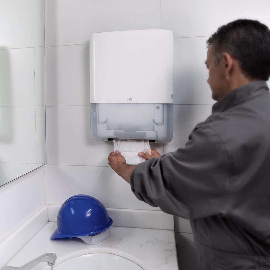 Tork PeakServe Mini Distributeur Murale pour essuie-Mains continus™ Blanc H5, Grande capacité, Gamme Elevation