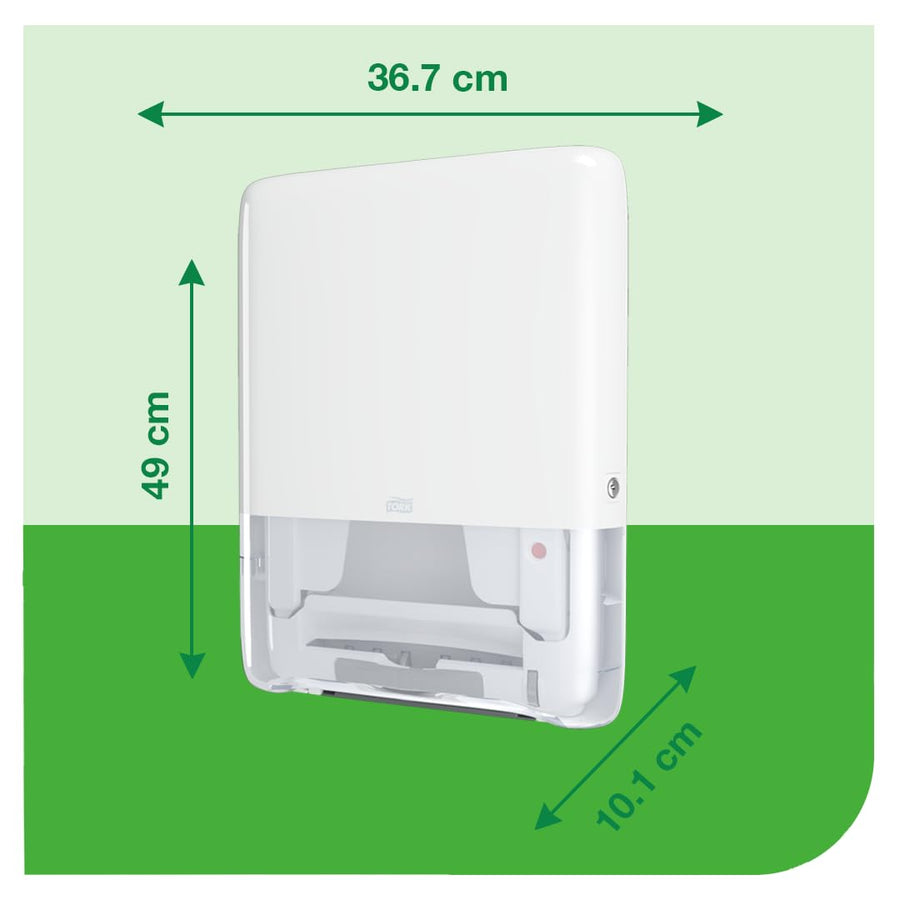 Tork PeakServe Mini Distributeur Murale pour essuie-Mains continus™ Blanc H5, Grande capacité, Gamme Elevation