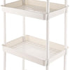 Chariot de Cuisine avec roulettes à 4 étages Chariot de Rangement Multifonction pour Cuisine, Maquillage, Salle de Bain, Bureau BLANC