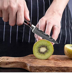 Couteau de Cuisine Professionnel Japonais Damas Office Lame 8cm Acier Carbone Inoxydable