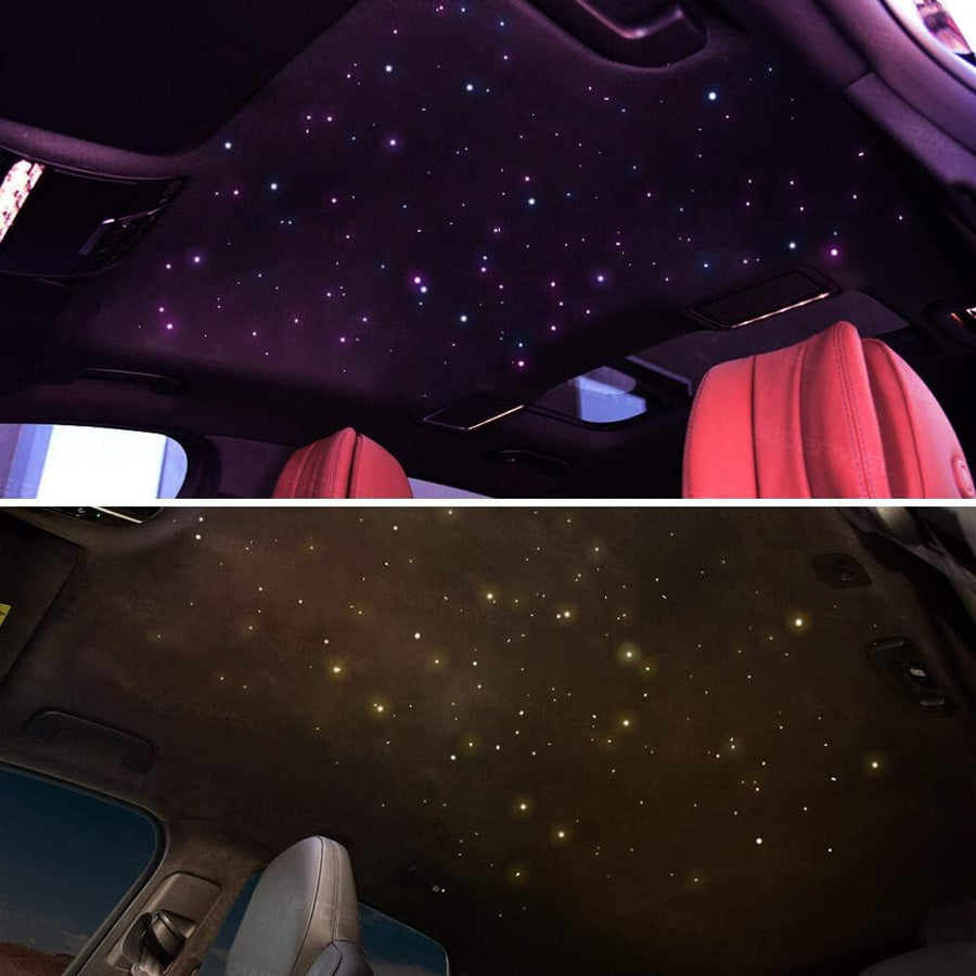 Kit plafonnier ciel étoilé en fibre optique pour voiture, application Bluetooth, kit d'éclairage avec télécommande RF, lumières optiques RGBW en fibre optique avec 160 pièces