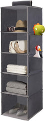 Range Chaussures Suspendu 5 Compartiments Rangement Armoire Pliable Organiseur Vêtements Chaussures