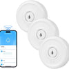Detecteur de Fuite d'eau WiFi 2.4G Détecteur d'eau Incluses Piles 3 pièces Capteur d'eau Compact pour Détecter Une Inondation avec Une Alarme de 100 DB