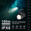 Lampe de poche sous-marine étanche IP68, lumière vidéo de plongée, large faisceau de 120 degrés avec lumière blanche, bleue et rouge, 13 000 lumens puissante lampe de plongée rechargeable