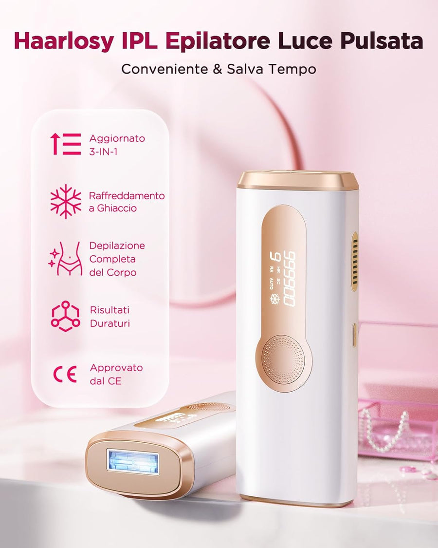 Epilateur Lumiere Pulsée IPL 9 Niveaux 2 Modes Epilation Definitive Corps Visage Aisselle Jambe Maillot