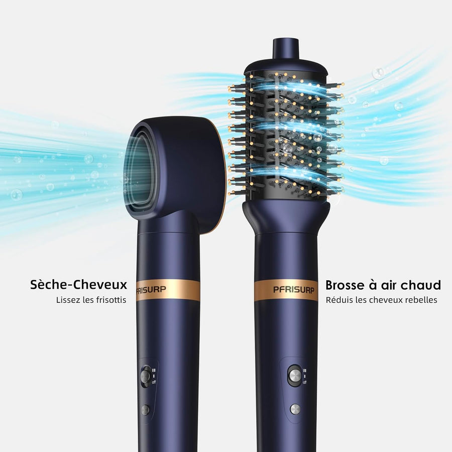 Brosse Soufflante Magic Twist Cheveux Air Styler 6en1 Brosse Cheveux Ions Négatifs