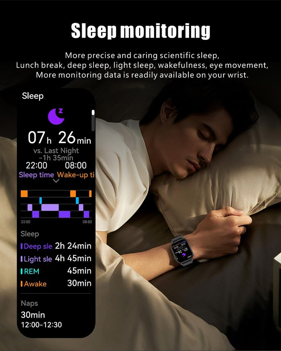 martwatch Hommes 2,01'' HD Montre Fitness avec GPS IP68 Montre Sport étanche 178+ Modes de Sport Moniteur Sommeil fréquence Cardiaque Tracker Fitness pour Android iOS