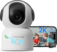 Caméra Surveillance 2K 3MP WiFi intérieure 360° Pan&Tilt Caméra IP, Vision Nocturne, Audio Bidirectionnel, Détection Humaine AI, Suivi de Mouvement, avec Carte Mémoire de 32 Go