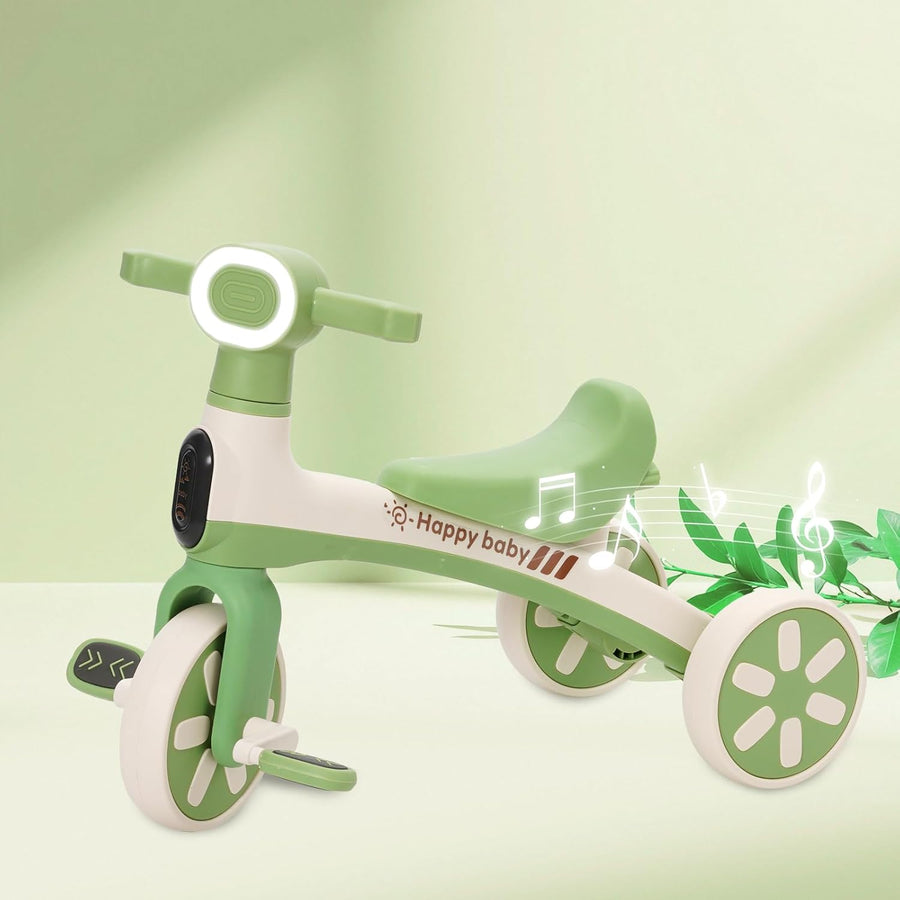 Tricycle Évolutif 4en1 Bébé Vélo Draisienne,Tricycle Bébé Évolutif avec Pédales Amovibles et Barres de Poussée Réglables en Hauteur,Vélo d’Équilibre