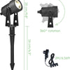 Lot de x4 éclairage de jardin LED, chaud blanc 3200K LED éclairage, IP65 éclairage étanche extérieur avec lampe de pointe pour extérieur jardin gazon décoratif