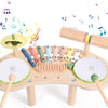 Ensemble de Batterie 7en1 pour Tout-Petits, Bois Instrument de Musique pour Bébés, Jouet Musical Montessori, Cadeau pour Filles et Garçons de 3 Ans Et Plus
