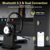 Casque Bluetooth Sans Fil Microphone pour PC Casque Ordinateur V5.2 Micro antibruit dongle USB Base de Charge Bouton muet pour Travail téléphones Portables, Les Ordinateurs