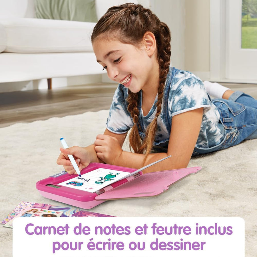 KidiSecrets 365 Mon Journal Intime Vocal Rose, Journal Intime Électronique avec Code, Micro Enregistreur, Carnet Secret, Feutre et Jeux ROSE