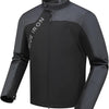 Blouson Moto Homme Taille L avec Protections CE – Logo Réfléchissant, 4 Poches, Veste Moto 4 Saisons Respirante avec Doublure Thermique Amovible et Fermetures d’Aération NOIR