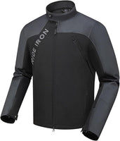 Blouson Moto Homme Taille L avec Protections CE – Logo Réfléchissant, 4 Poches, Veste Moto 4 Saisons Respirante avec Doublure Thermique Amovible et Fermetures d’Aération NOIR