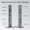 Station d'accueil Displaylink, Station d'accueil Universelle USB C avec 2 × HDMI & DP, Ethernet Gigabit, 6 × USB 3.0, Audio, Microphone, Compatible avec Mac OS et Windows