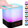 Reveil Lumineux Enceinte Bluetooth Portable, Lampe de Chevet à Bruit Blanc Bebe, Veilleuse Multicolore Contrôle Tactile Réveil Numérique