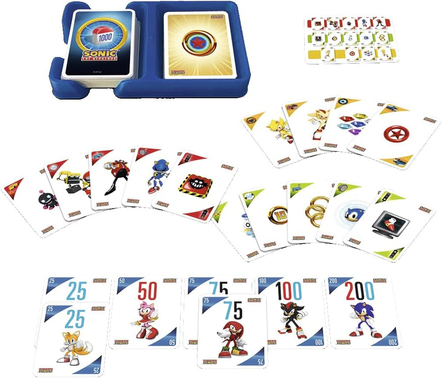 Dujardin - Mille Bornes Pocket Sonic , Jeu de Société , Jeu de Cartes , Jeu Famille et Enfants dès 7 ans , 1000 Bornes , Jeu de courses avec Sonic , Format Pocket , 2 à 8 joueurs