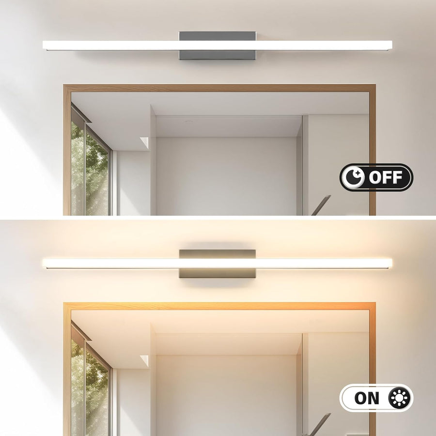 Lampe LED Miroir Salle de Bain 60cm IP44 Blanc Chaud 3000K Applique Murale 10W