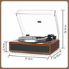 Tourne-disque Haut-parleurs intégrés vinyle tout-en-un prenant en charge la lecture Bluetooth, l'arrêt automatique, la vitesse de 33 et 45 tr/min, la sortie ligne RCA, entrée AUX