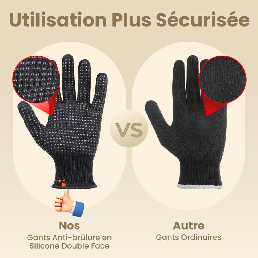 Fer à Friser 5en1 Température Réglable 180°C-210°C Chauffage Rapide Fer à Friser Professionnel Multifonction NOIR