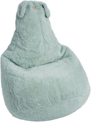 Pouf Poire Enfant Lapin – Glitter Vert – A partir de 2 Ans – Parfait pour Une Petite Pause – Design Original et Moderne – Léger – Facile à déplacer – Nettoyable