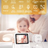 Babyphone Camera 2,8 Pouces Caméra Bebe 720P IPS LCD Moniteur Vidéo 2000mAh USB-C BabyPhones avec Vision Nocturne Zoom VOX Communication Bidirectionnelle Capteur de Température 8 Berceuses