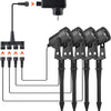 Lot de x4 éclairage de jardin LED, chaud blanc 3200K LED éclairage, IP65 éclairage étanche extérieur avec lampe de pointe pour extérieur jardin gazon décoratif