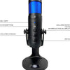 Microphone USB à condensateur, RGB, Réverbération Gaming Enregistrements, Réunions