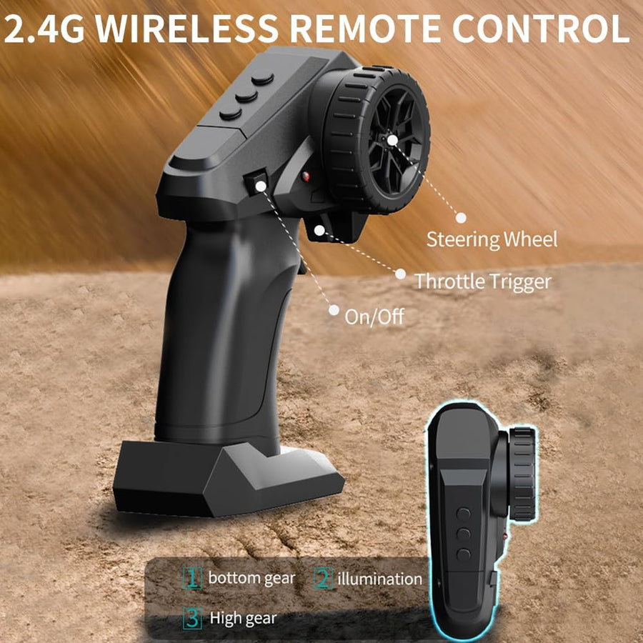 Voiture Télécommandée Tout Terrain, RC Voiture Tout-Terrain 2,4 GHz, Monster Truck, Car Offroad