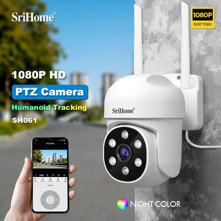 Caméra Surveillance WiFi Extérieure 1080p Caméra de sécurité Vision Nocturne Suivi Automatique Détection Mouvement