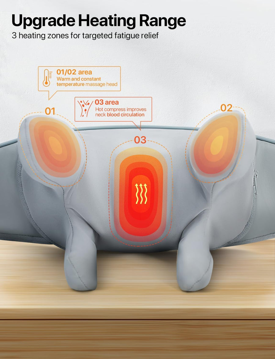 Appareil de Massage Shiatsu Nuque Dos avec Chaleur Sans fil