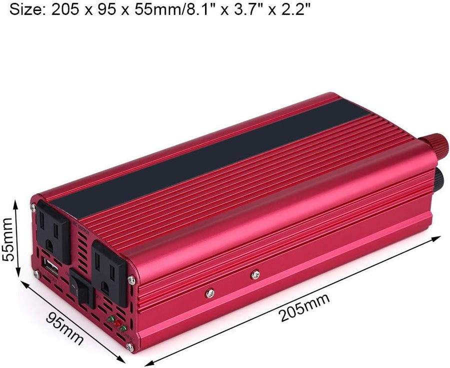 Power Inverter, 2000W DC 12V à AC 110V Car Power Inverter Converter Adaptateur de Chargeur USB