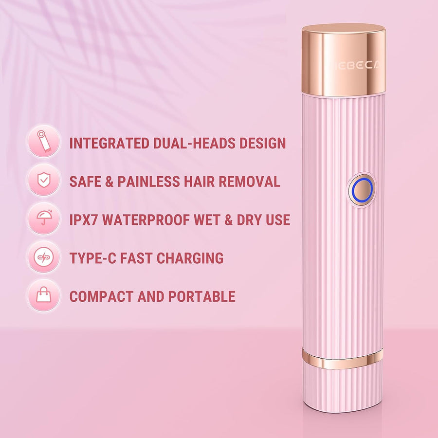 Tondeuse Bikini Femme 2en1 Rechargeable Etanche IPX7 Rasoir Pubien Humide/Sec Epilation Lisse