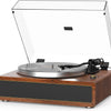 Tourne-disque Haut-parleurs intégrés vinyle tout-en-un prenant en charge la lecture Bluetooth, l'arrêt automatique, la vitesse de 33 et 45 tr/min, la sortie ligne RCA, entrée AUX