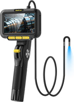 Caméra Endoscopique Articulée 210° Rotation Bidirectionnelle, Endoscope Industriel avec Lumière, Sonde 6.2mm, Tube Auto-Réinitialisable 1.5m, Écran IPS 5