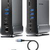 Station d'accueil 15-en-1 pour Configuration à Deux moniteurs,Triple Affichage,Portable Dock Type C Thunderbolt 4,Double 4K@60Hz HDMI,4K@60Hz DP,100W PD,USB 10Gbps,RJ45,Audio,SD/TF