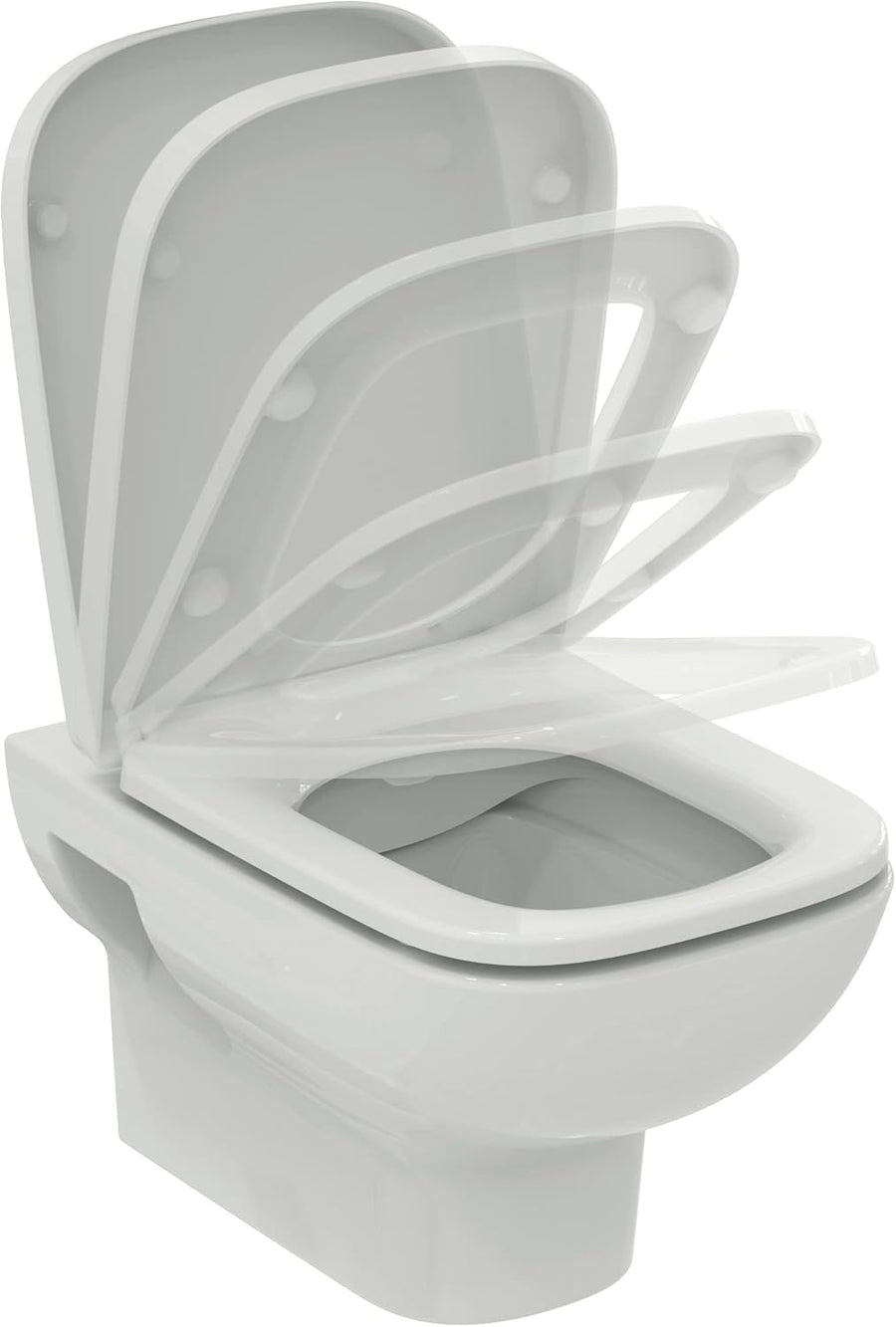 Kit WC sans rebord RimLS+ + abattant Softclose (abaissement automatique) BLANC