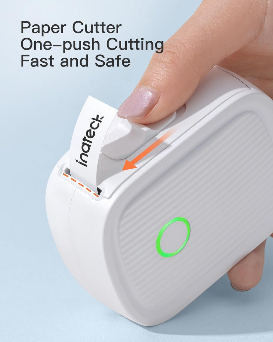 Mini Imprimante Thermique Bluetooth Étiqueteuse Portable Un Rouleau de Papier Thermique Compatible IOS Android BLANC