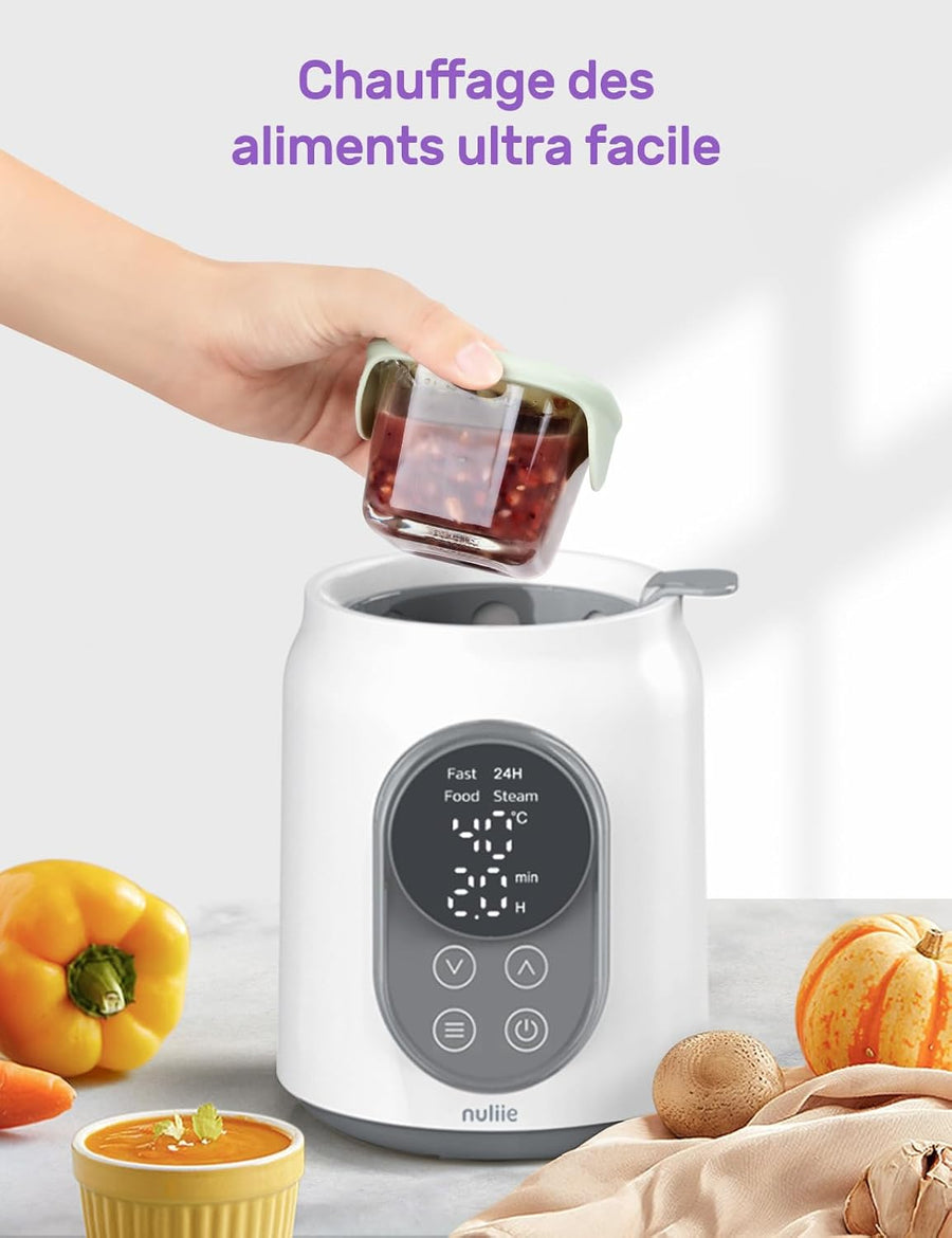 Chauffe-biberon 6 en 1 avec contrôle de température intelligent, minuterie, écran LCD et arrêt automatique, pour réchauffer et décongeler le lait maternel ou le lait infantile