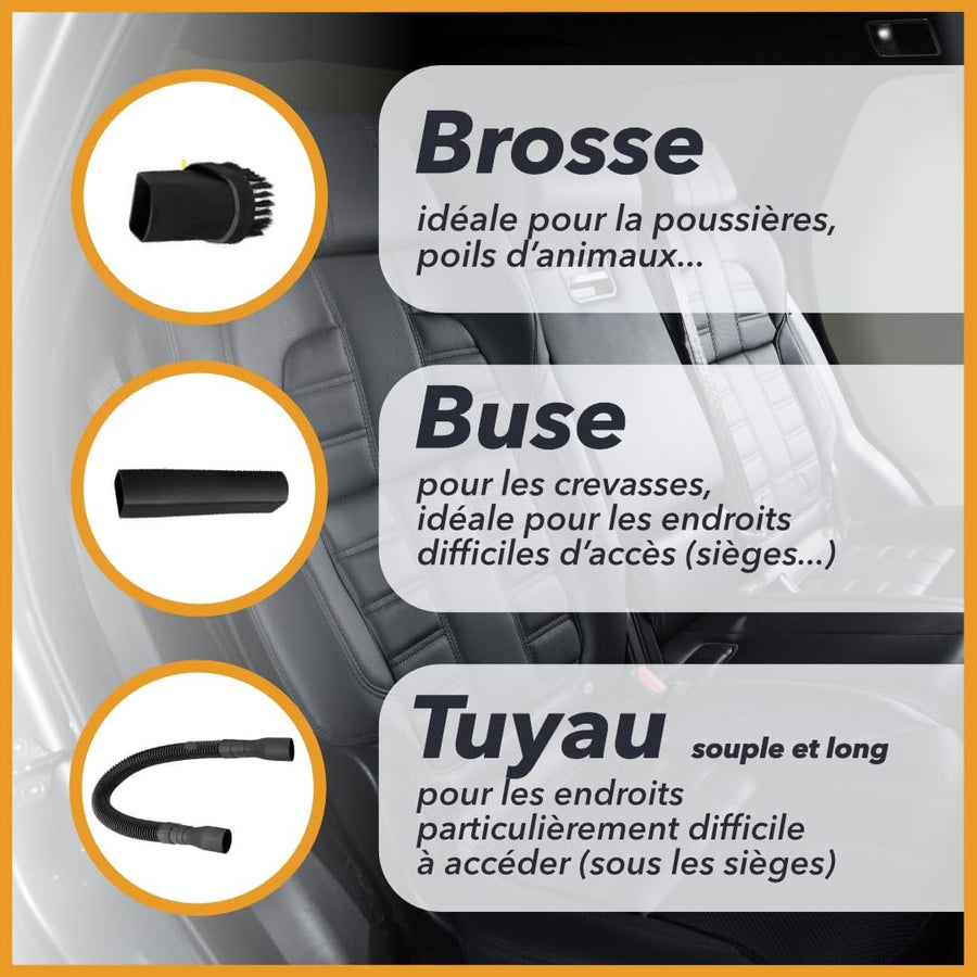 Aspirateur Voiture Puissant 6500 de pa, sans Batterie, Utilisation illimitée, aspirateur à Main léger,Mini. aspirateur avec câble d'alimentation pour Nettoyer Toute la Voiture