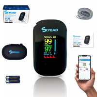 Oxymètre de Pouls Bluetooth SKYEAD SK-25A – Suivi SpO2 & Fréquence Cardiaque – Écran TFT HD – Appli AILINK iOS/Android – Étui + Piles Inclus – Hommes/Femmes/Sport/Santé
